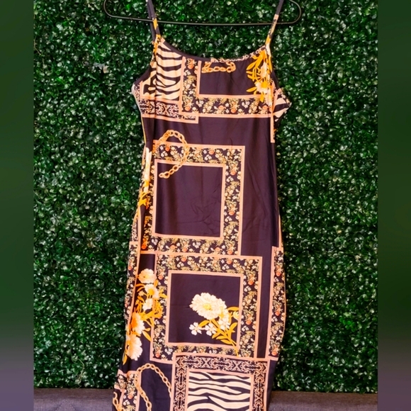 Black, Gold, And Zebra Print Women's Dress - Picture 4 of 10